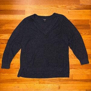 Express Dark Gray V-Neck Sweater